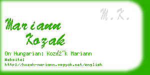 mariann kozak business card